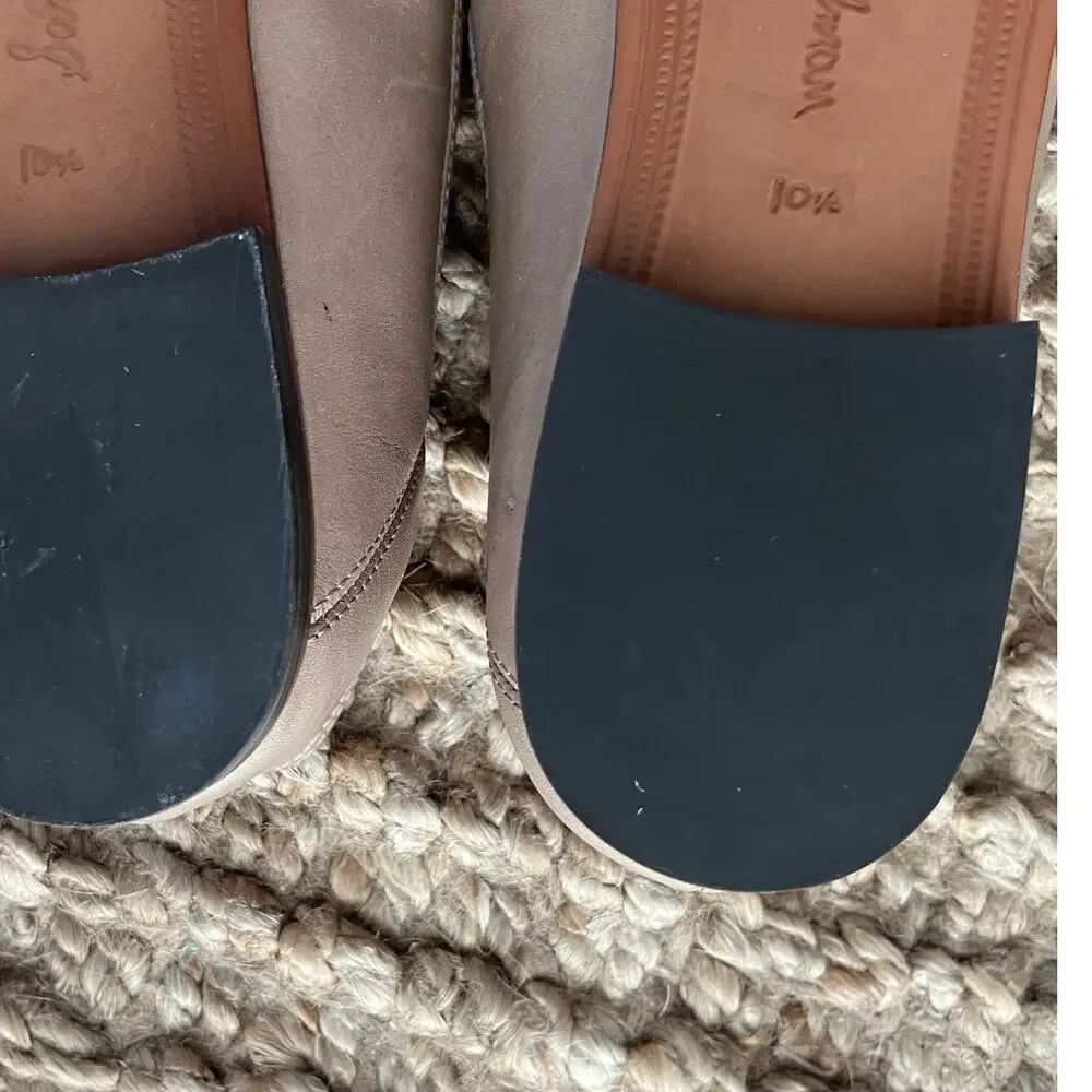 Sam Edelman Loraine Bit Loafers Taupe Leather Gold Hardware Women’s 10.5 Preppy